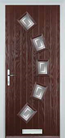 5 Square Curved Enfield Composite Front Door in Darkwood