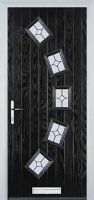 5 Square Curved Flair Composite Front Door in Black