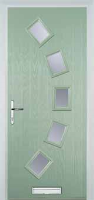 5 Square Curved Glazed Composite Front Door in Chartwell Green