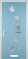 5 Square Curved Glazed Composite Front Door in Duck Egg Blue