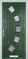 5 Square Curved Glazed Composite Front Door in Green
