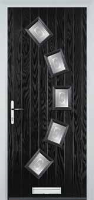 5 Square Curved Staxton Composite Front Door in Black