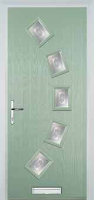 5 Square Curved Staxton Composite Front Door in Chartwell Green