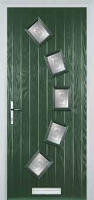 5 Square Curved Staxton Composite Front Door in Green