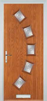 5 Square Curved Staxton Composite Front Door in Oak