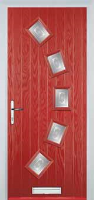 5 Square Curved Staxton Composite Front Door in Red
