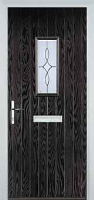 1 Square Flair Composite Front Door in Black Brown