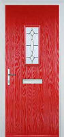 1 Square Clarity Composite Front Door in Poppy Red