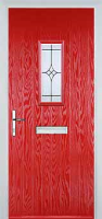 1 Square Elegance Composite Front Door in Poppy Red