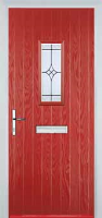 1 Square Elegance Composite Front Door in Red