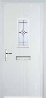 1 Square Elegance Composite Front Door in White