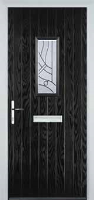 1 Square Abstract Composite Front Door in Black