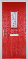 1 Square Abstract Composite Front Door in Poppy Red