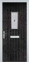 1 Square Murano Composite Front Door in Black Brown