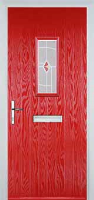 1 Square Murano Composite Front Door in Poppy Red