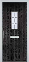 1 Square Crystal Diamond Composite Front Door in Black Brown