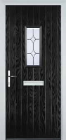 1 Square Crystal Diamond Composite Front Door in Black