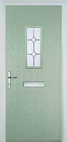 1 Square Crystal Diamond Composite Front Door in Chartwell Green