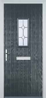 1 Square Crystal Diamond Composite Front Door in Anthracite Grey