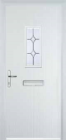 1 Square Crystal Diamond Composite Front Door in White