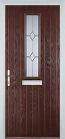 Mid Square (centre) Classic Composite Front Door in Darkwood