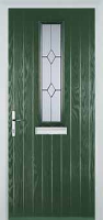 Mid Square (centre) Classic Composite Front Door in Green