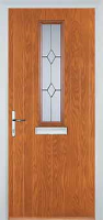 Mid Square (centre) Classic Composite Front Door In Oak