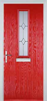 Mid Square (centre) Classic Composite Front Door in Poppy Red