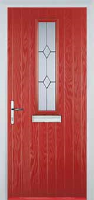 Mid Square (centre) Classic Composite Front Door in Red