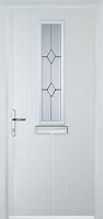 Mid Square (centre) Classic Composite Front Door in White