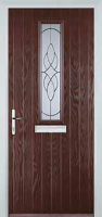 Mid Square (centre) Elegance Composite Front Door in Darkwood