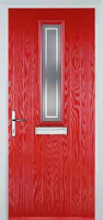 Mid Square (centre) Enfield Composite Front Door in Poppy Red