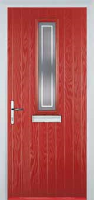 Mid Square (centre) Enfield Composite Front Door in Red