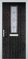Mid Square (centre) Flair Composite Front Door in Black Brown