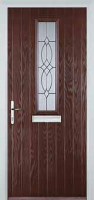 Mid Square (centre) Flair Composite Front Door in Darkwood