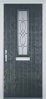 Mid Square (centre) Flair Composite Front Door in Anthracite Grey