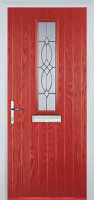 Mid Square (centre) Flair Composite Front Door in Red