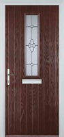 Mid Square (centre) Finesse Composite Front Door in Darkwood