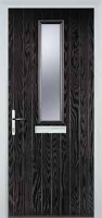 Mid Square (centre) Glazed Composite Front Door in Black Brown