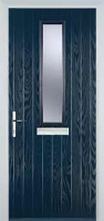 Mid Square (centre) Glazed Composite Front Door in Dark Blue