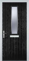 Mid Square (centre) Glazed Composite Front Door in Black