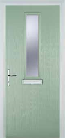 Mid Square (centre) Glazed Composite Front Door in Chartwell Green