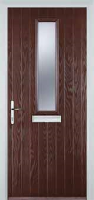 Mid Square (centre) Glazed Composite Front Door in Darkwood