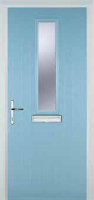 Mid Square (centre) Glazed Composite Front Door in Duck Egg Blue