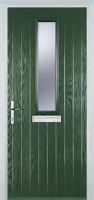 Mid Square (centre) Glazed Composite Front Door in Green