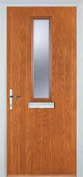 Mid Square (centre) Glazed Composite Front Door in Oak