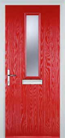 Mid Square (centre) Glazed Composite Front Door in Poppy Red