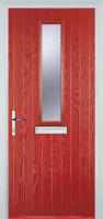 Mid Square (centre) Glazed Composite Front Door in Red