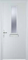 Mid Square (centre) Glazed Composite Front Door in White