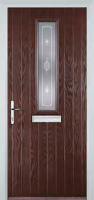 Mid Square (centre) Staxton Composite Front Door in Darkwood